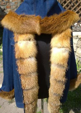 Куртка на меховой подстежке из кролика и мехом лисы в наличии