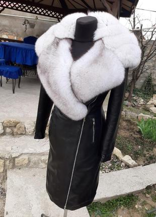 Куртка пальто з натуральної шкіри і натуральним хутром фінсько...