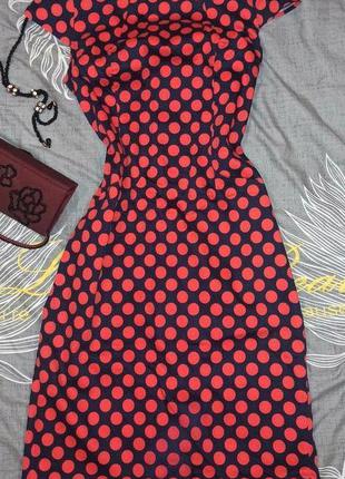 Розпродаж! сукня темно-синє в яскраво червоний горох, розмір 4...