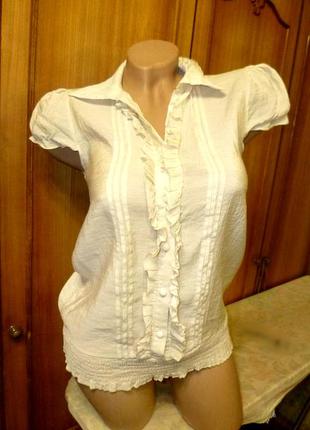 Ніжна легка блузка літня кофтинка молочна,як батистовая,коротк...