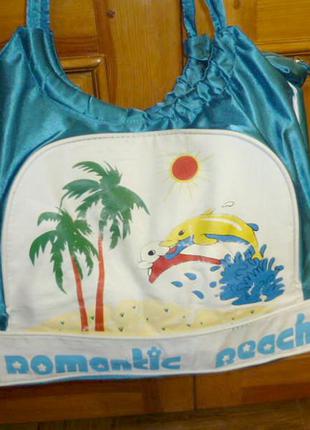 Летняя пляжная сумка большая яркая прочная,две ручки на плечо