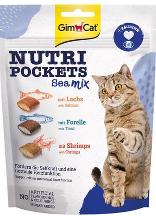 Витаминное лакомство для кошек GimCat Nutri Pockets Морской ми...