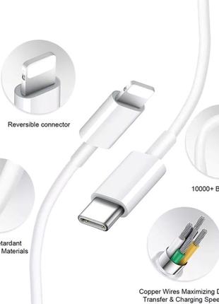 Дата кабель Apple iPhone Type C to Lightning 1.0m AAA White