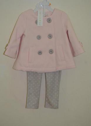 Пальто на девочку 1-2 года комплект пальто и лосины новые