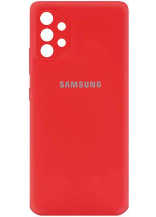 Силиконовый чехол для Samsung Galaxy A72 Красный микрофибра so...