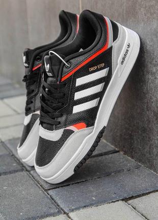 Кожаные, крутые кроссовки adidas drop step low