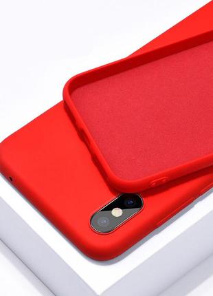 Силиконовый чехол для Xiaomi Mi8 Красный микрофибра soft touch