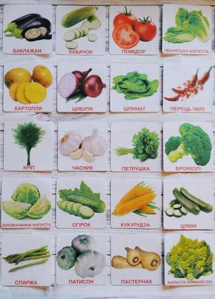 Карточки доманные овощи