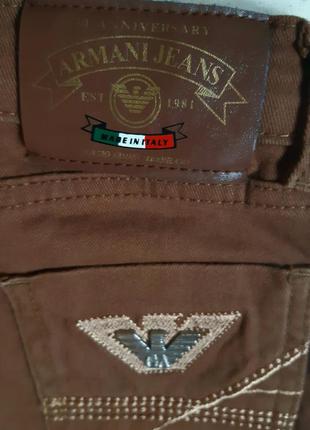 Фирменные коричневые джинсы armani jeans италия на 4 года (104см)