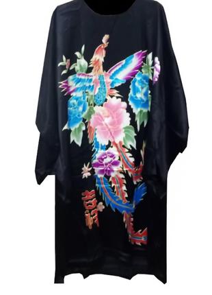 Шелковое платье кимоно жар птица