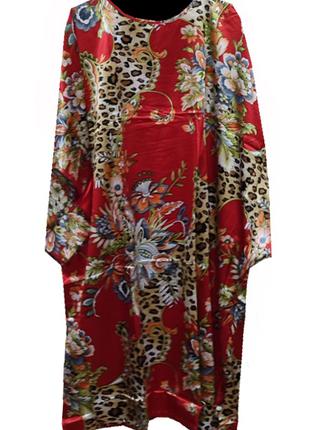 Шелковое платье кимоно гепард разные
