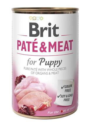 Консервы для щенков Brit Pate and Meat курица и индейка (паште...