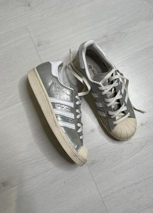 Кросівки adidas superstar silver/white, срібло