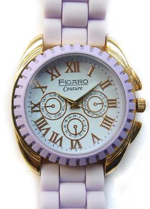 Figaro сиреневые часы из сша римские цифры силиконовый ремешок