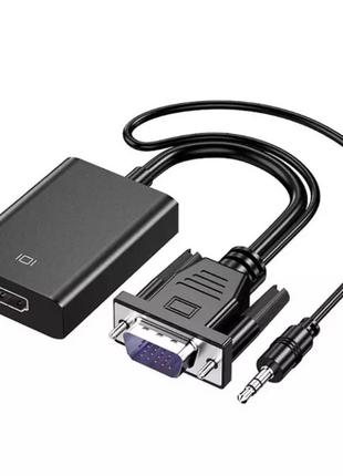 Конвертор VGA to HDMI/Кабель адаптер VGA to HDMI Full HD 1080 ...