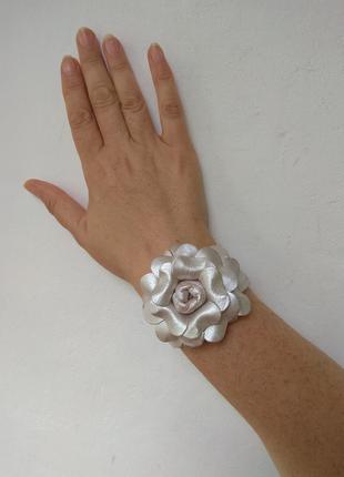 Кожаный браслет с цветком Розы Италия
