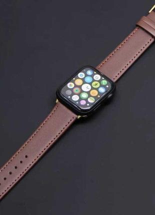 Кожаный ремешок на Apple Watch series 6-1 Эппл вотч