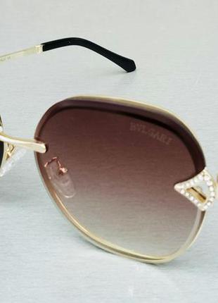 Bvlgari очки женские солнцезащитные коричневые с градиентом