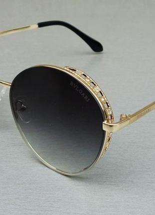 Bvlgari очки женские круглые солнцезащитные серые
