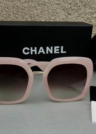 Chanel окуляри жіночі сонцезахисні великі ніжно-рожеві