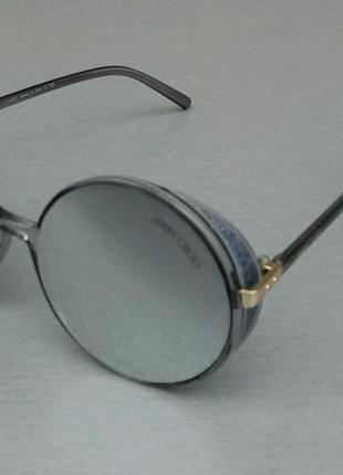 Jimmy choo очки женские солнцезащитные круглые зеркальные серые