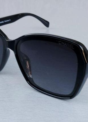 Chanel очки женские солнцезащитные большие черные поляризированые