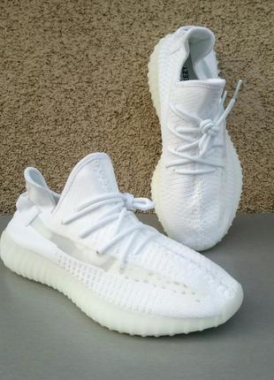 Adidas yeezy 350 boost white кроссовки мужские белые р 43