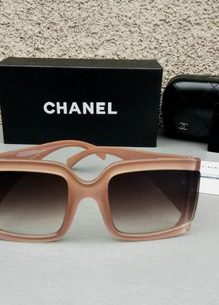 Chanel окуляри жіночі сонцезахисні в бежевій прозорою оправі