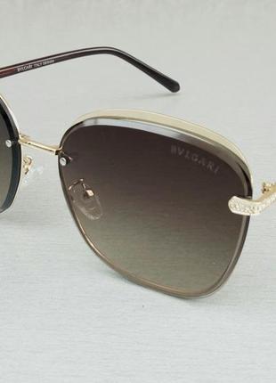 Bvlgari очки женские солнцезащитные коричневые с градиентом