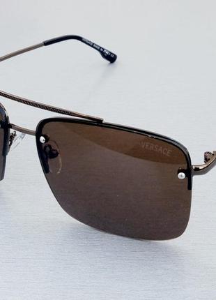 Versace очки мужские солнцезащитные коричневые