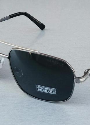 Versace очки мужские солнцезащитные черные поляризированые в м...