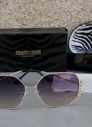 Очки в стиле roberto cavalli  женские солнцезащитные фиолетовы...