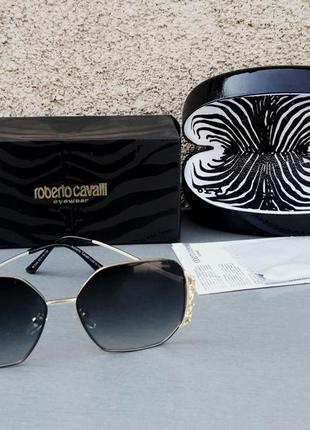 Roberto cavalli очки женские солнцезащитные черные с градиентом