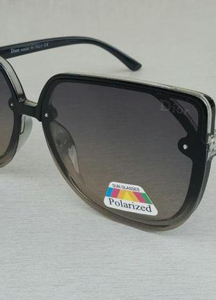 Christian dior очки женские солнцезащитные большие серо бежевы...