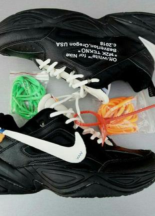 Nike off white m2k tekno кроссовки мужские черные с белым р 40