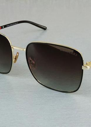 Burberry очки женские солнцезащитные коричневые в золотой мета...