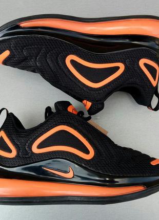 Nike 720 кросівки чоловічі чорні з помаранчевим на балонах