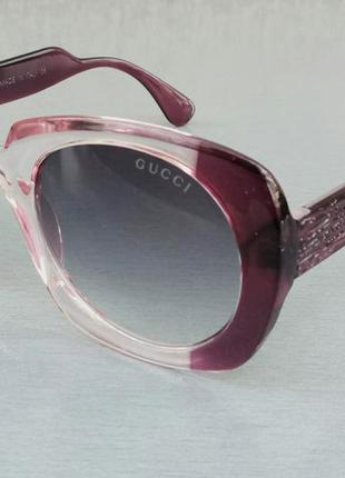 Gucci очки женские солнцезащитные розово бордовые с градиентом