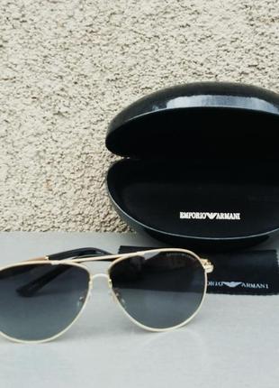 Emporio armani очки капли унисекс солнцезащитные черные в золо...