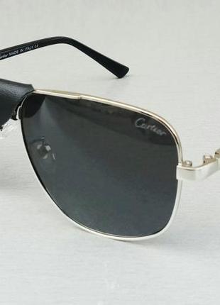 Cartier очки капли мужские солнцезащитные в стальной металличе...