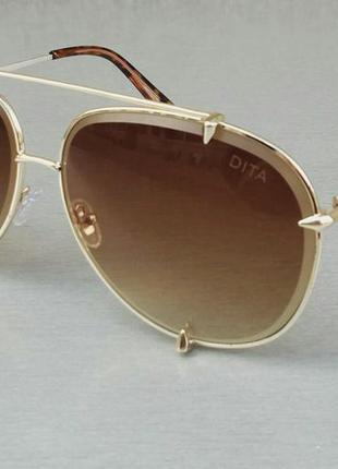 Dita очки капли женские солнцезащитные коричневые с градиентом...