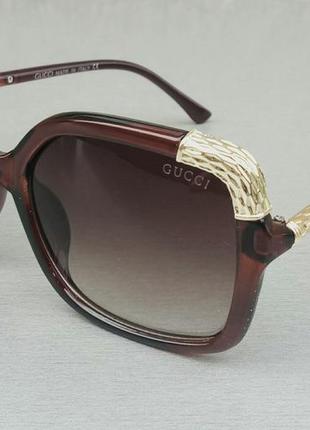 Gucci очки женские солнцезащитные коричневые с градиентом