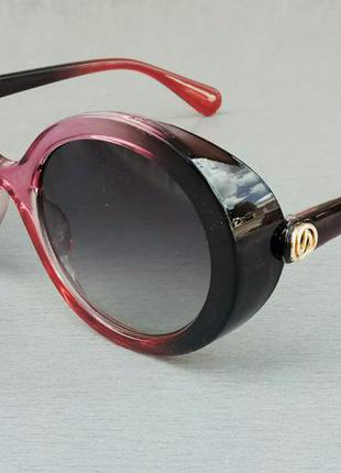 Женские солнцезащитные очки круглые черно красные