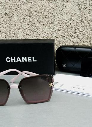 Chanel очки женские солнцезащитные большие коричневые с градие...