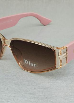 Christian dior очки женские солнцезащитные стильные узкие беже...