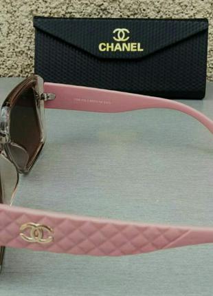 Очки женские солнцезащитные брендовые с бежево розовым градиен...