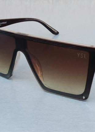 Yves saint laurent очки женские солнцезащитные большие коричне...