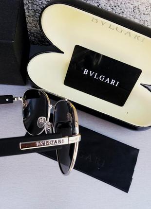 Очки в стиле bvlgari капли мужские солнцезащитные черные в мет...