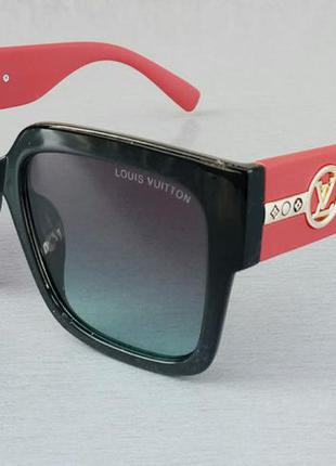 Louis vuitton очки женские солнцезащитные большие черные с кра...