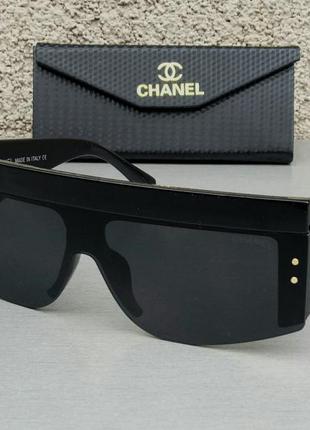 Chanel очки маска женские солнцезащитные черные